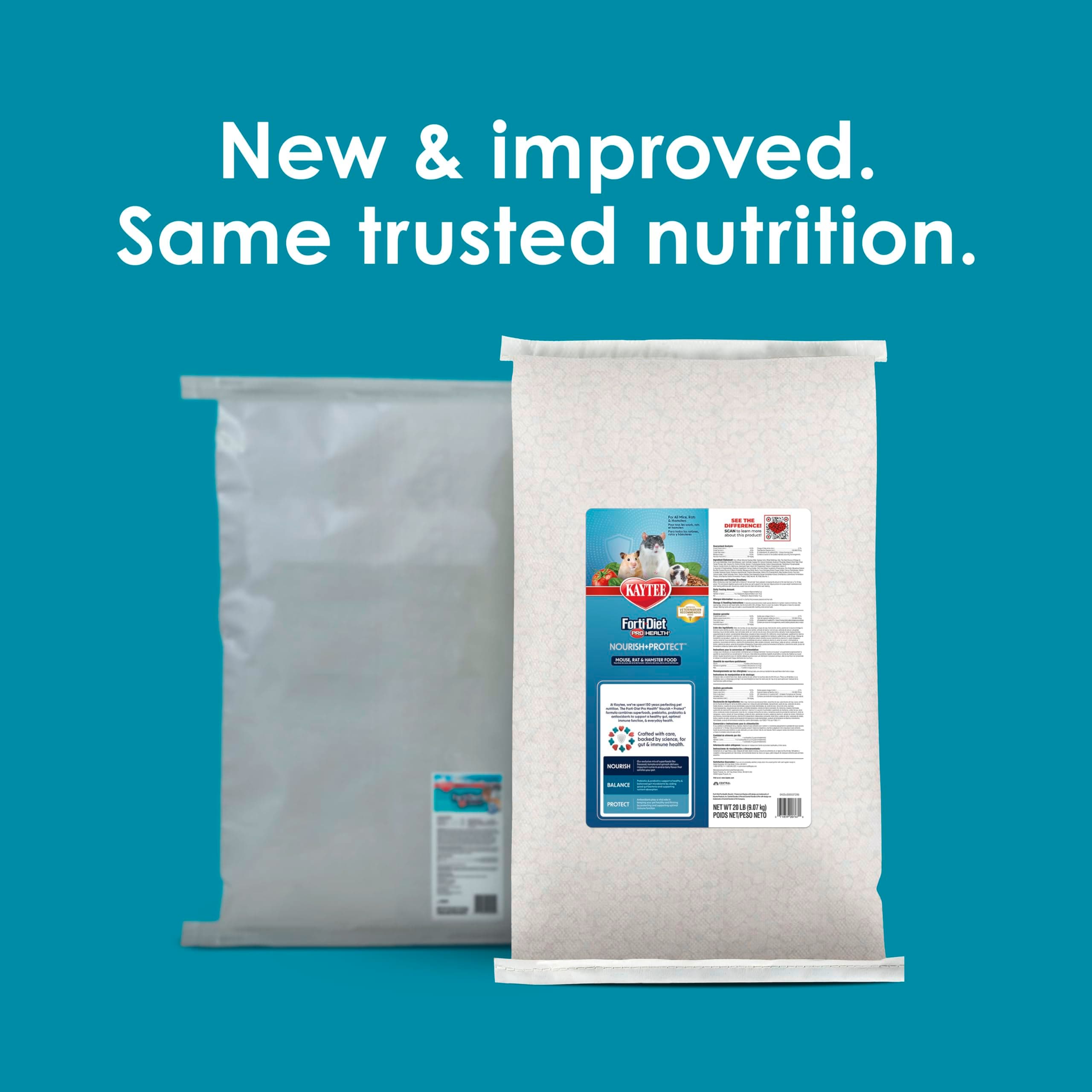 Kaytee Forti-Diet Pro Health Nourish+Protect Mouse, Rat & Hamster Food, Comprehe - Thumbnail 2