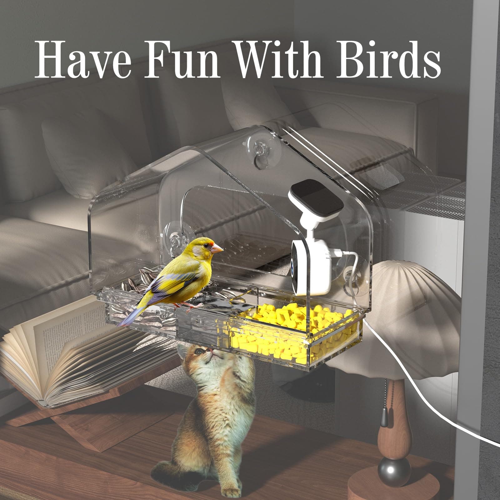 Richbird Smart Window Bird Feeder Camera with AI, Modern Design for Panoramic Vi - Thumbnail 7