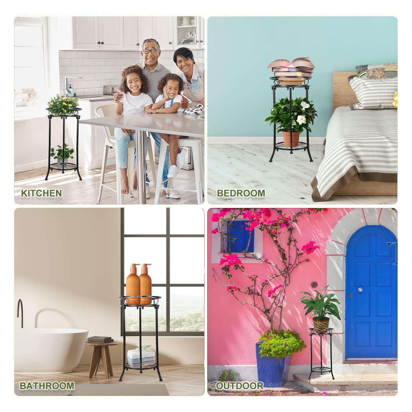 THKFUL 2Pack Plant Stand Indoor Outdoor 20.3in Heavy Duty Metal Pot Plant Stands - Thumbnail 8