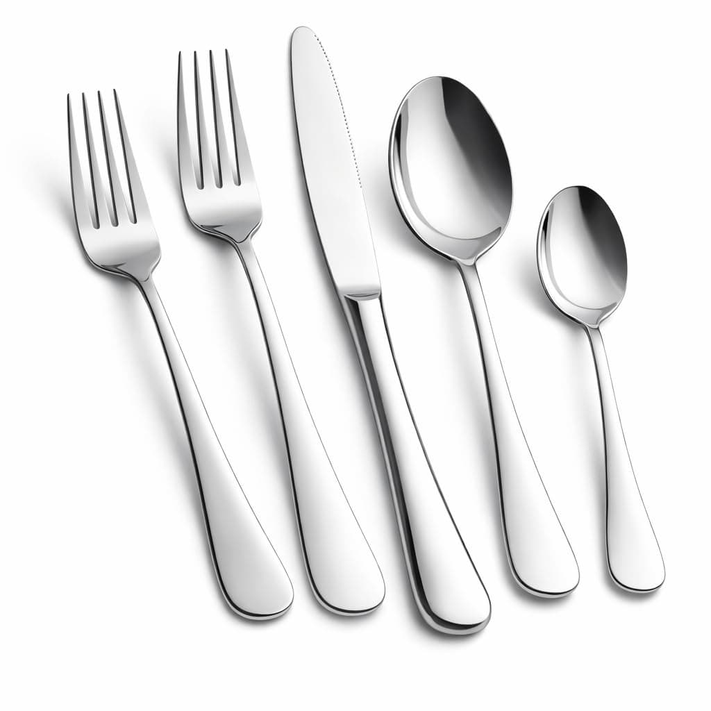 Silverware Set 20-Piece, Stainless Steel Flatware Cutlery Set for 4, Mirror Poli