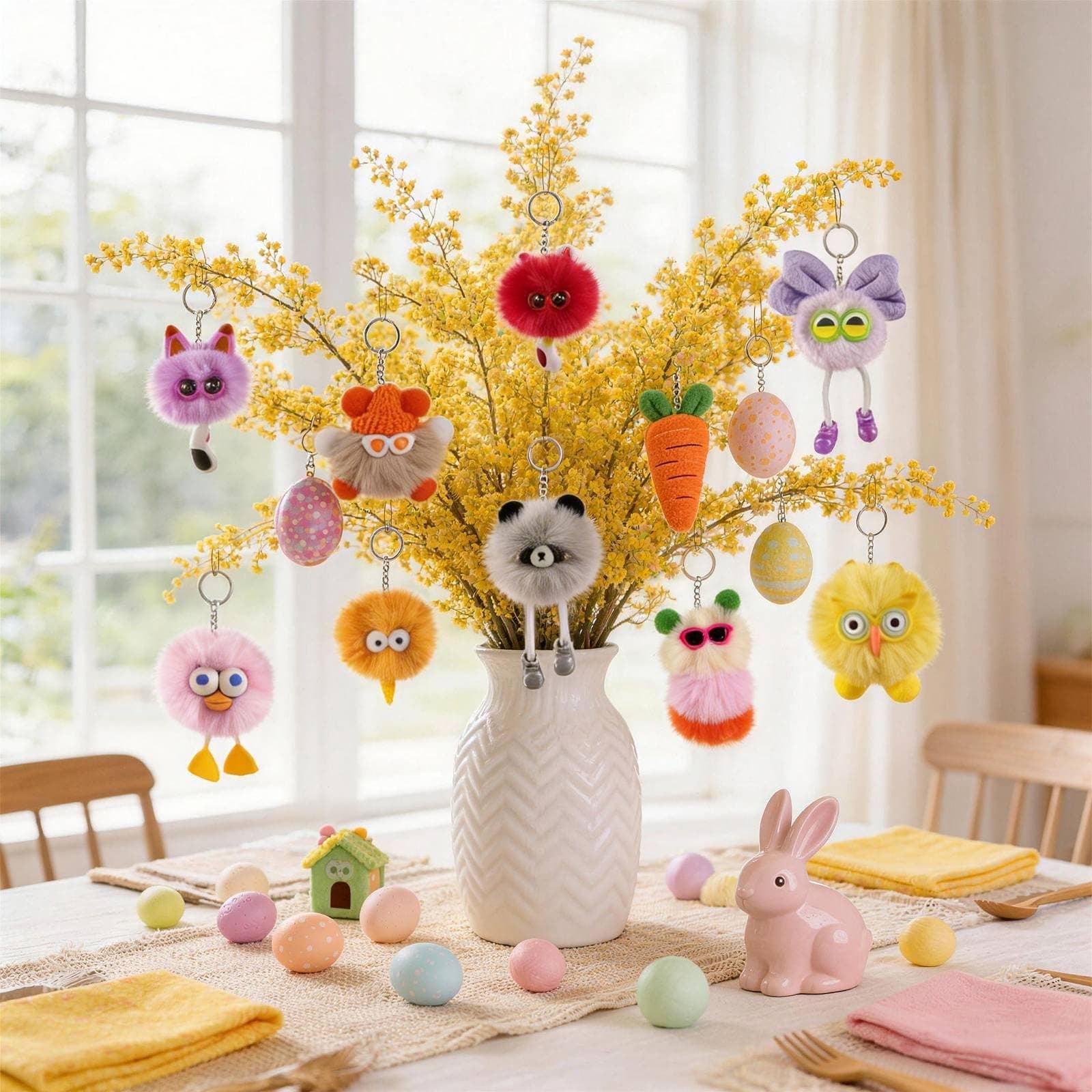 Kids Keychains, 36 Pcs Cute Plush Toy Keychains for Boys Girls Birthday Valentin - Thumbnail 3
