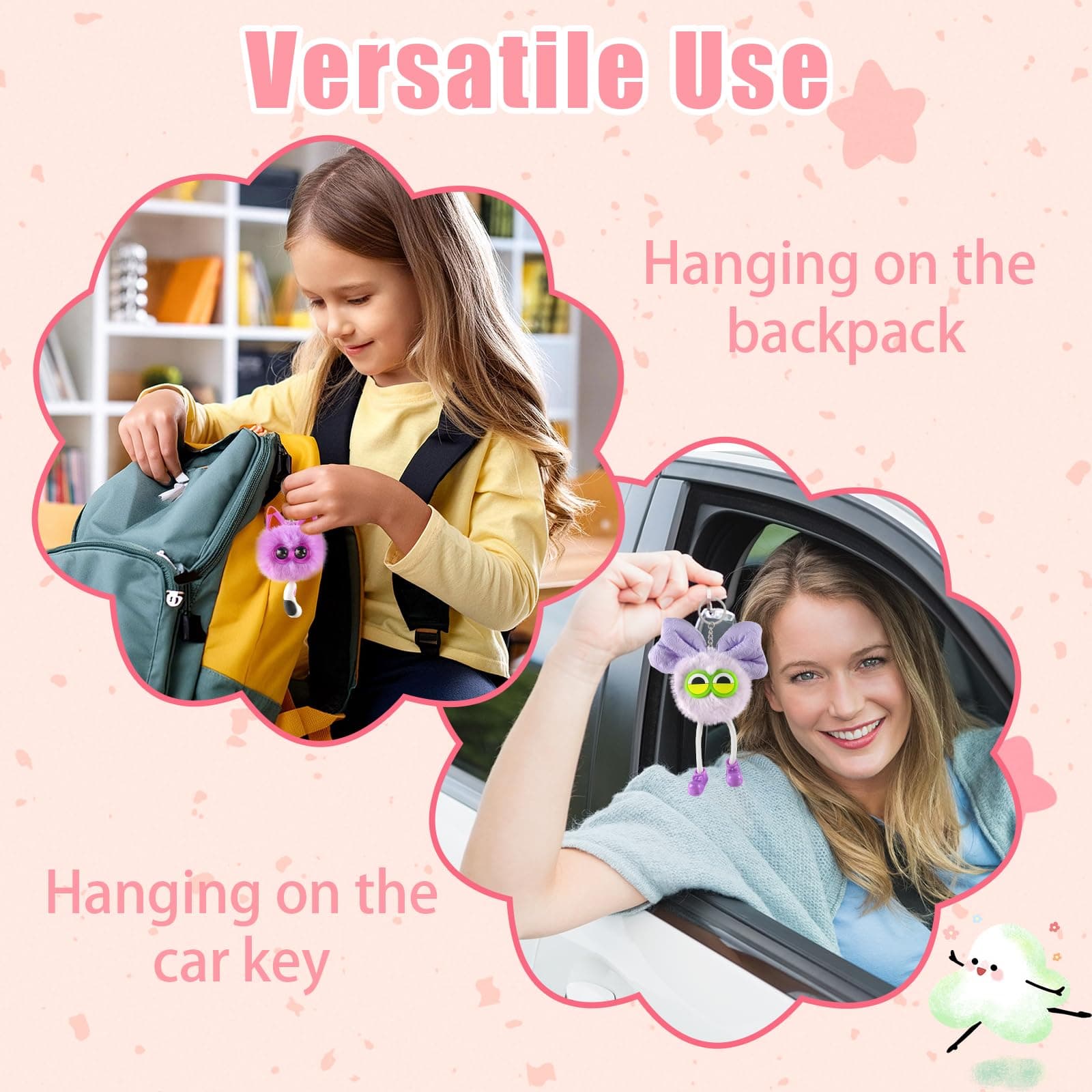 Kids Keychains, 36 Pcs Cute Plush Toy Keychains for Boys Girls Birthday Valentin - Thumbnail 5