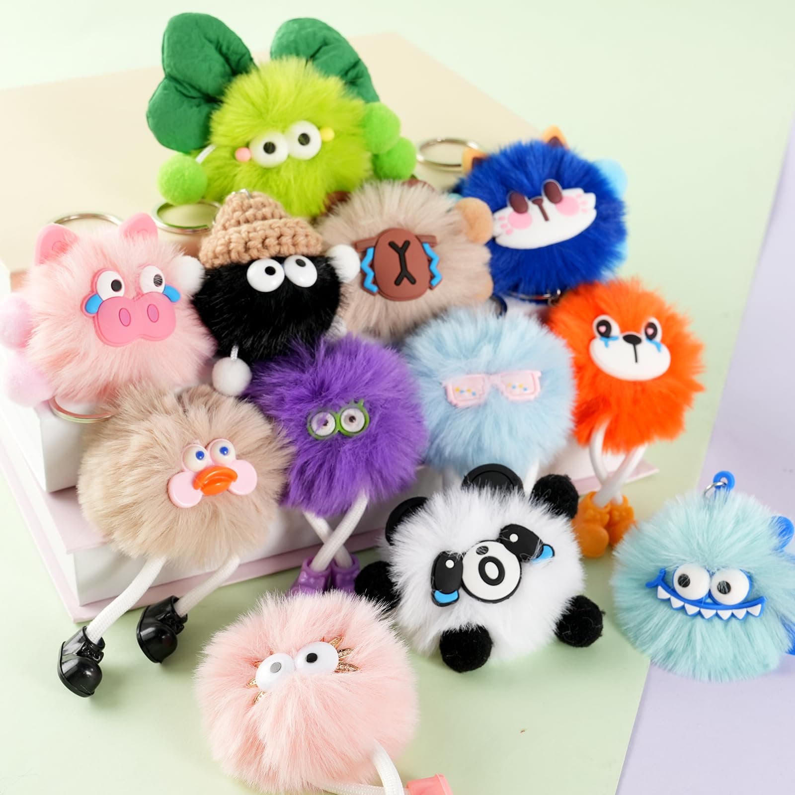 Kids Keychains, 36 Pcs Cute Plush Toy Keychains for Boys Girls Birthday Valentin - Thumbnail 6