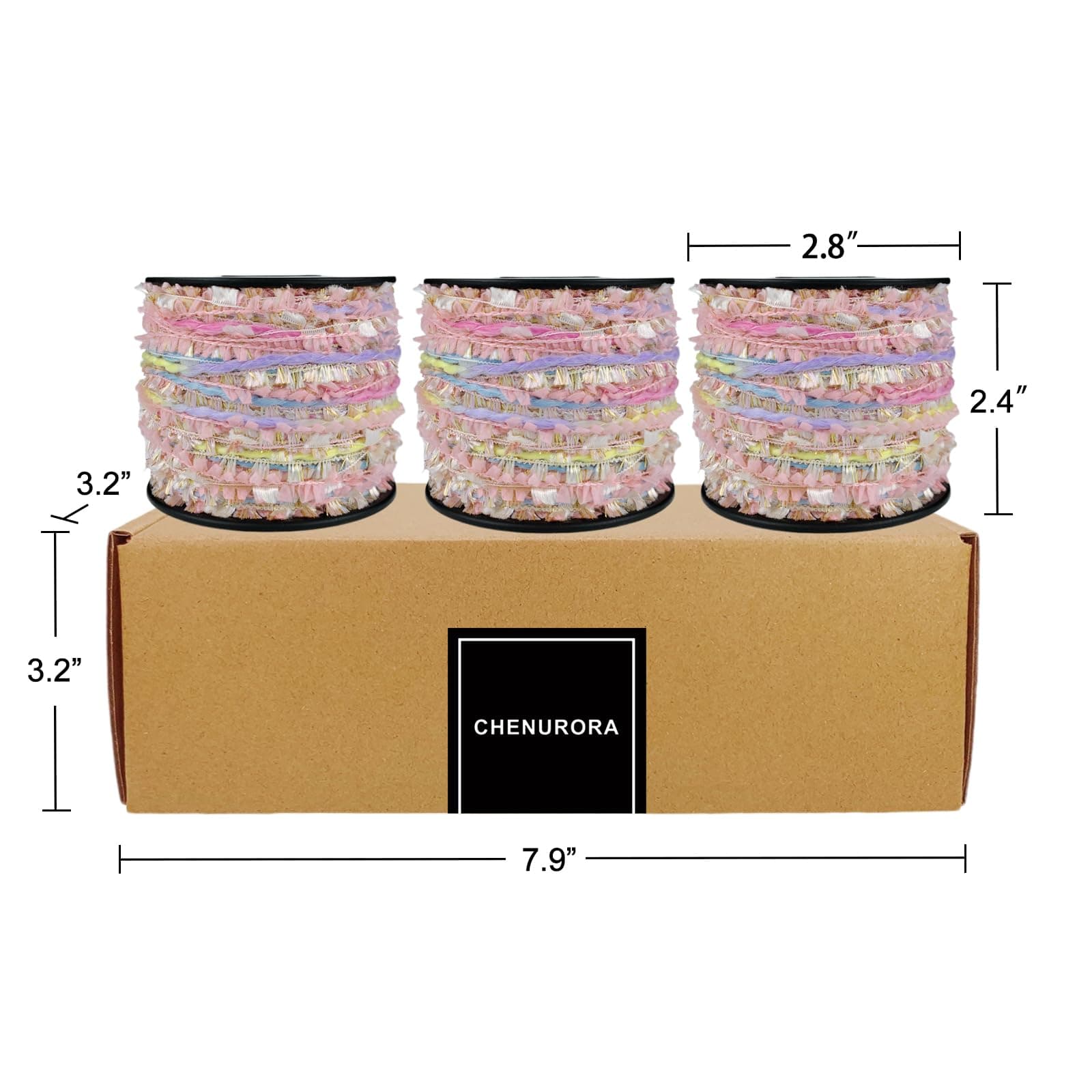 CHENURORA Artisanal Yarn Collection Multifiber Fancy Yarn with Golden Glitter Th - Thumbnail 2