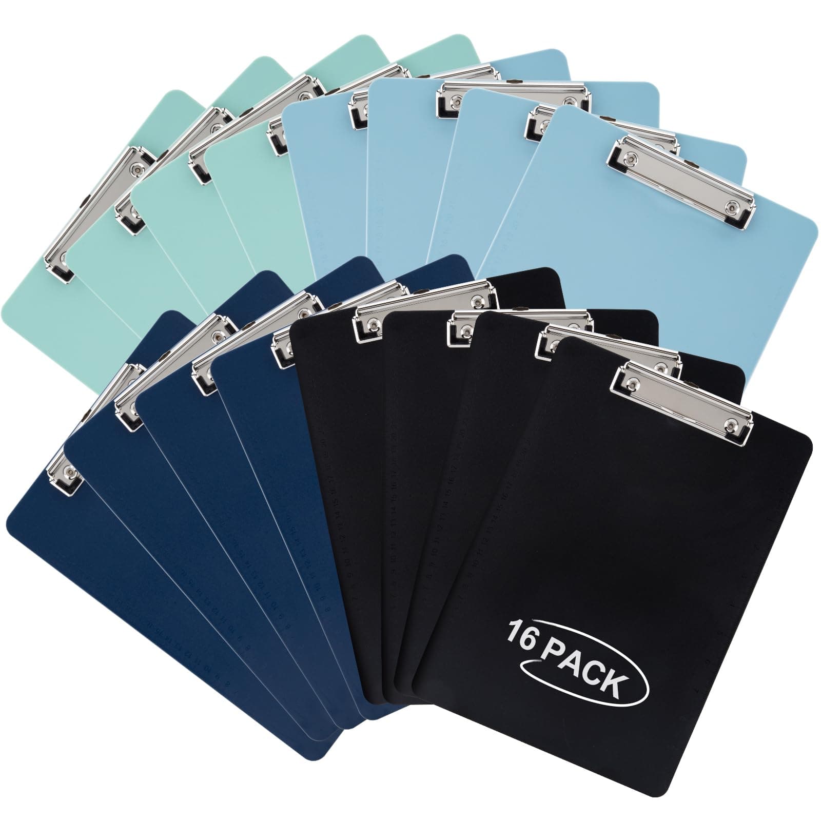 Principal Lines 16 Pack Plastic Clipboards with Low Profile Clip, Hanging Clipbo - Image 1