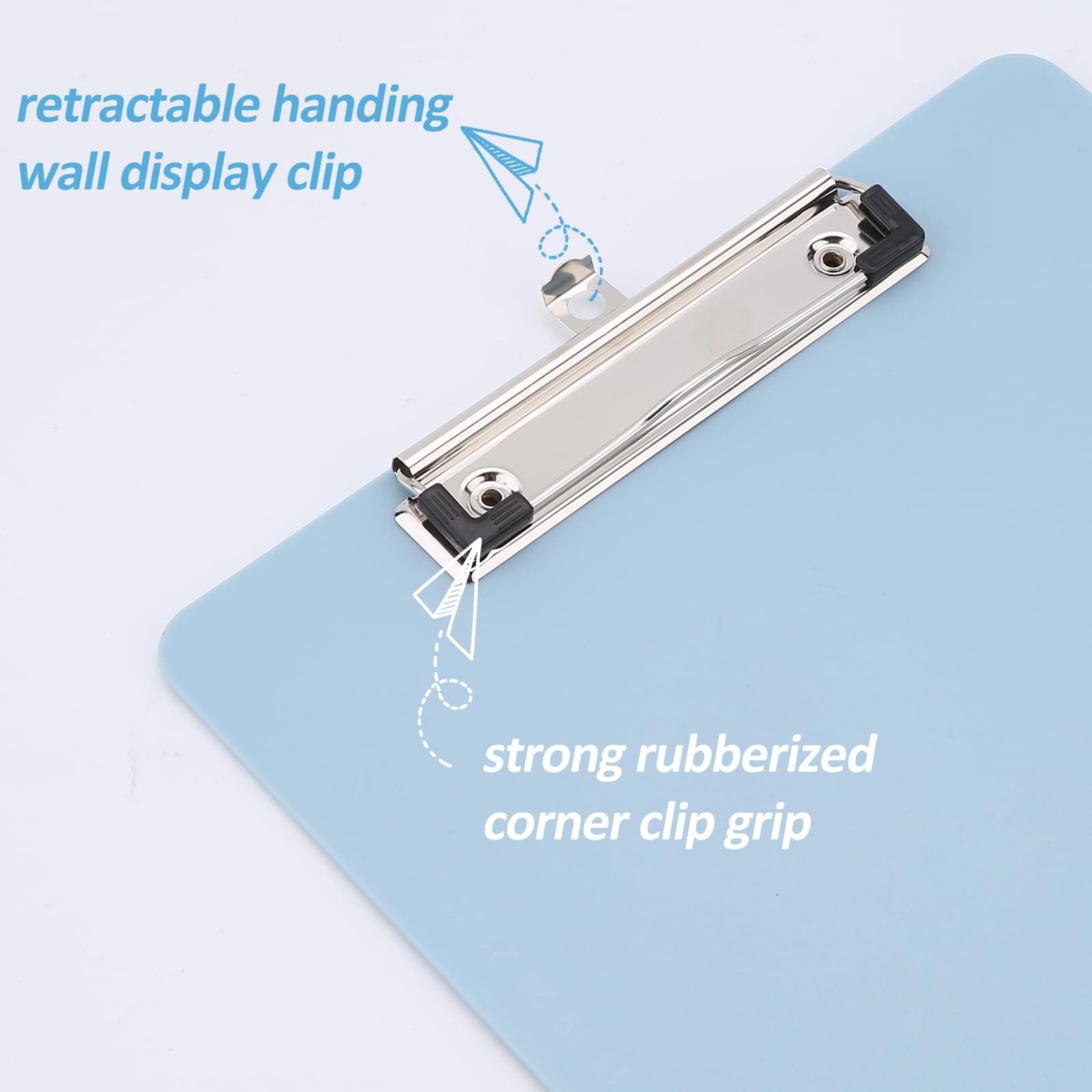 Principal Lines 16 Pack Plastic Clipboards with Low Profile Clip, Hanging Clipbo - Thumbnail 4