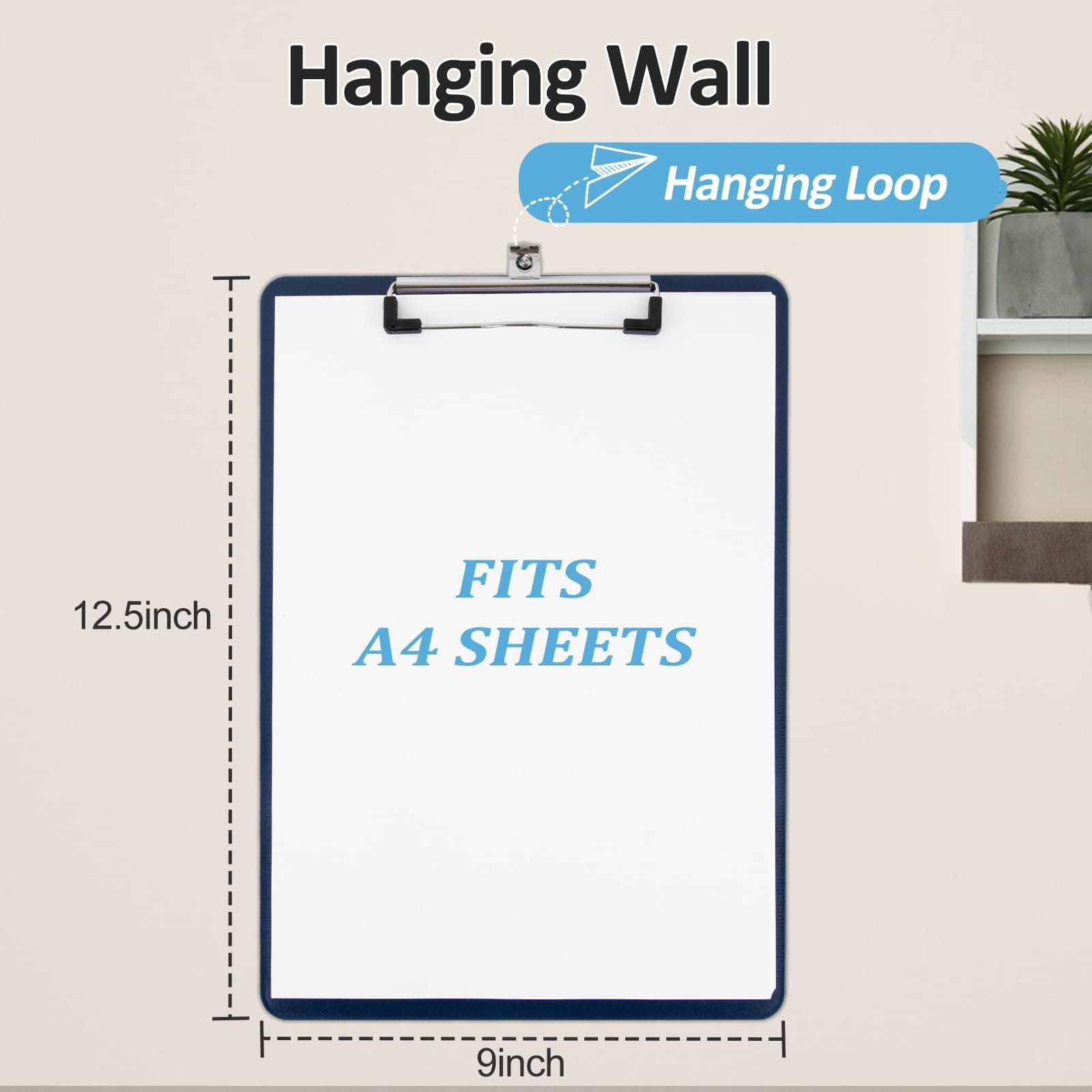 Principal Lines 16 Pack Plastic Clipboards with Low Profile Clip, Hanging Clipbo - Thumbnail 5