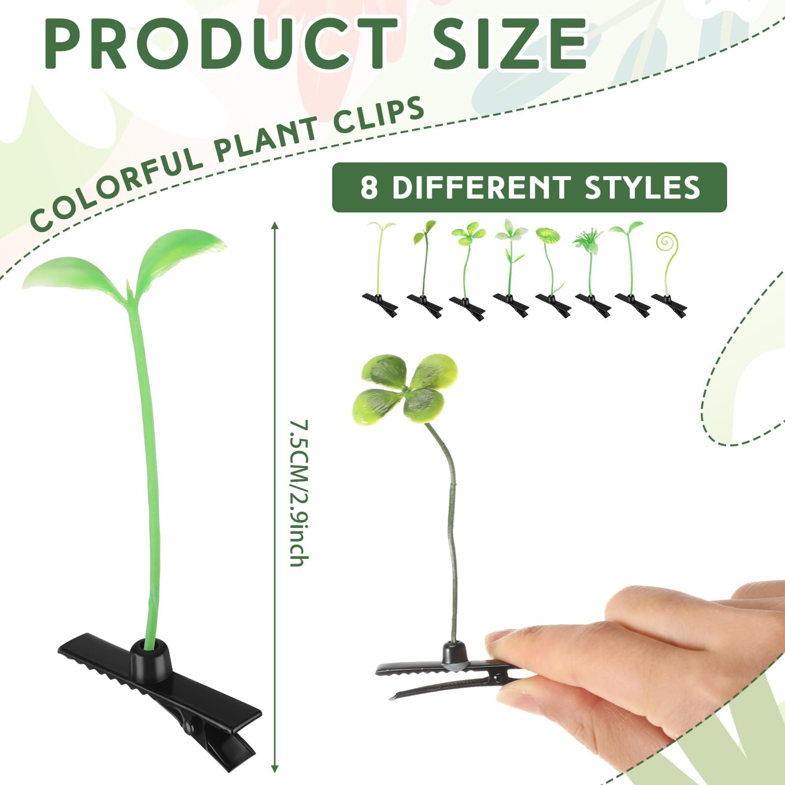 Tigeen 200 Pcs Rave Sprouts Bean Sprout Funny Hair Clips Mixed Style Plant Hairp - Thumbnail 3
