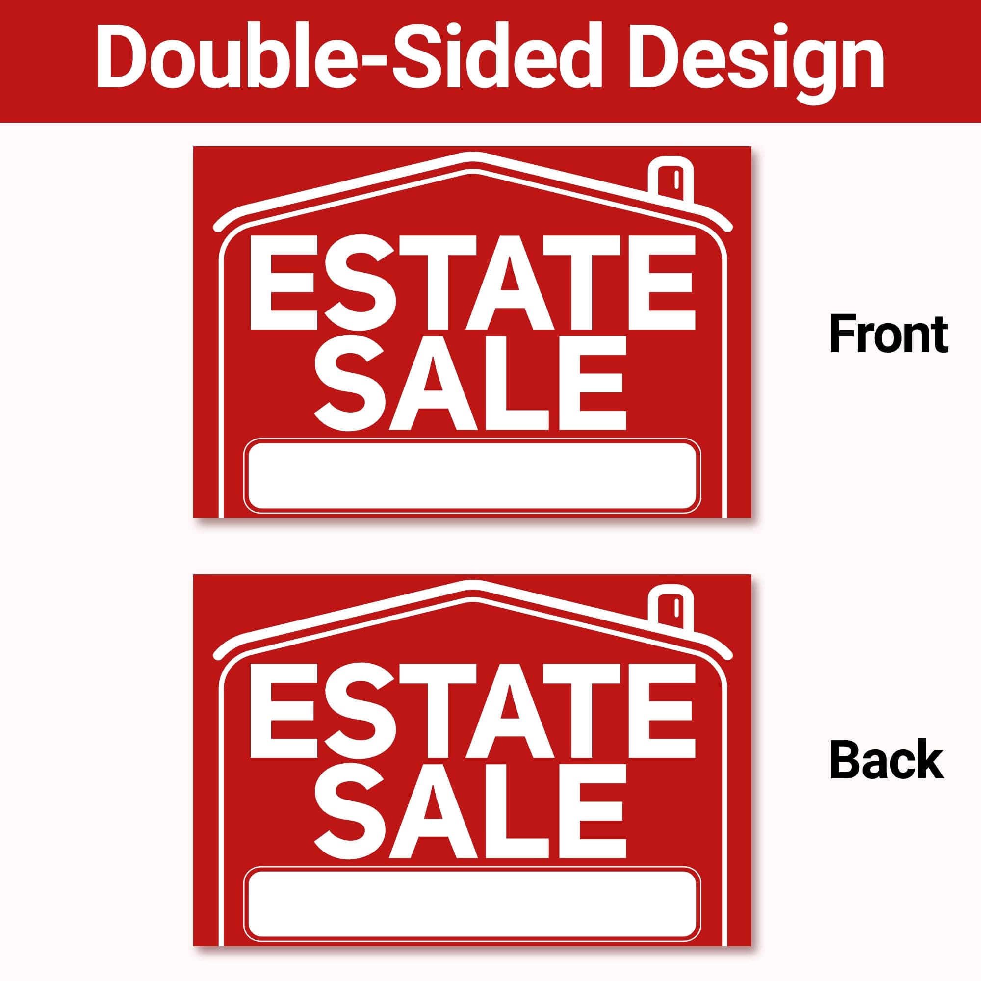 6 Pcs Estate Sale Signs with Stakes, Foldable Extra-Large Estate Sale Signs 24" - Thumbnail 7