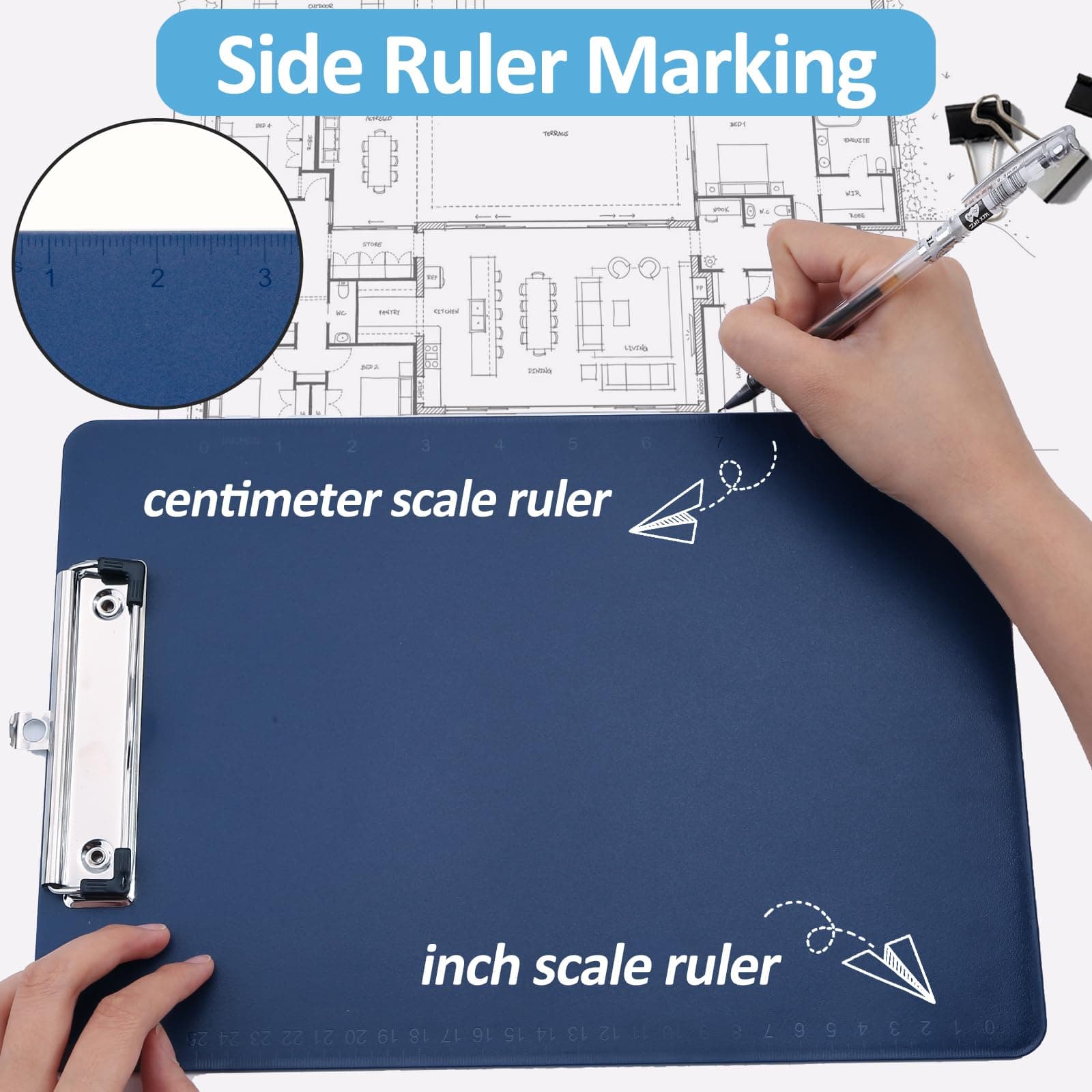 Principal Lines 16 Pack Plastic Clipboards with Low Profile Clip, Hanging Clipbo - Thumbnail 8