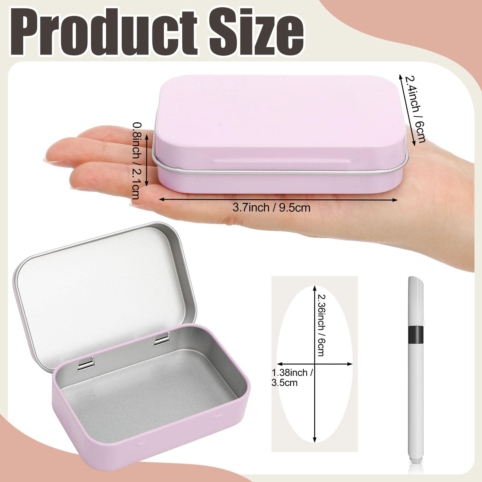 Meekoo 162 Pcs Metal Small Tins with Lids Rectangular Storage Container Kit 80 T - Thumbnail 3