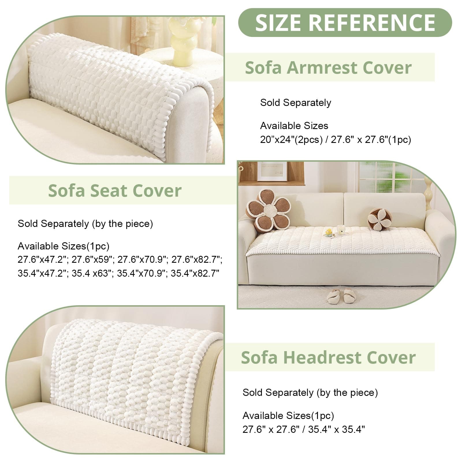 OstepDecor Pet Chair Cover Couch Arm Cover Sofa Headrest Protector Thick Soft Cu - Thumbnail 3
