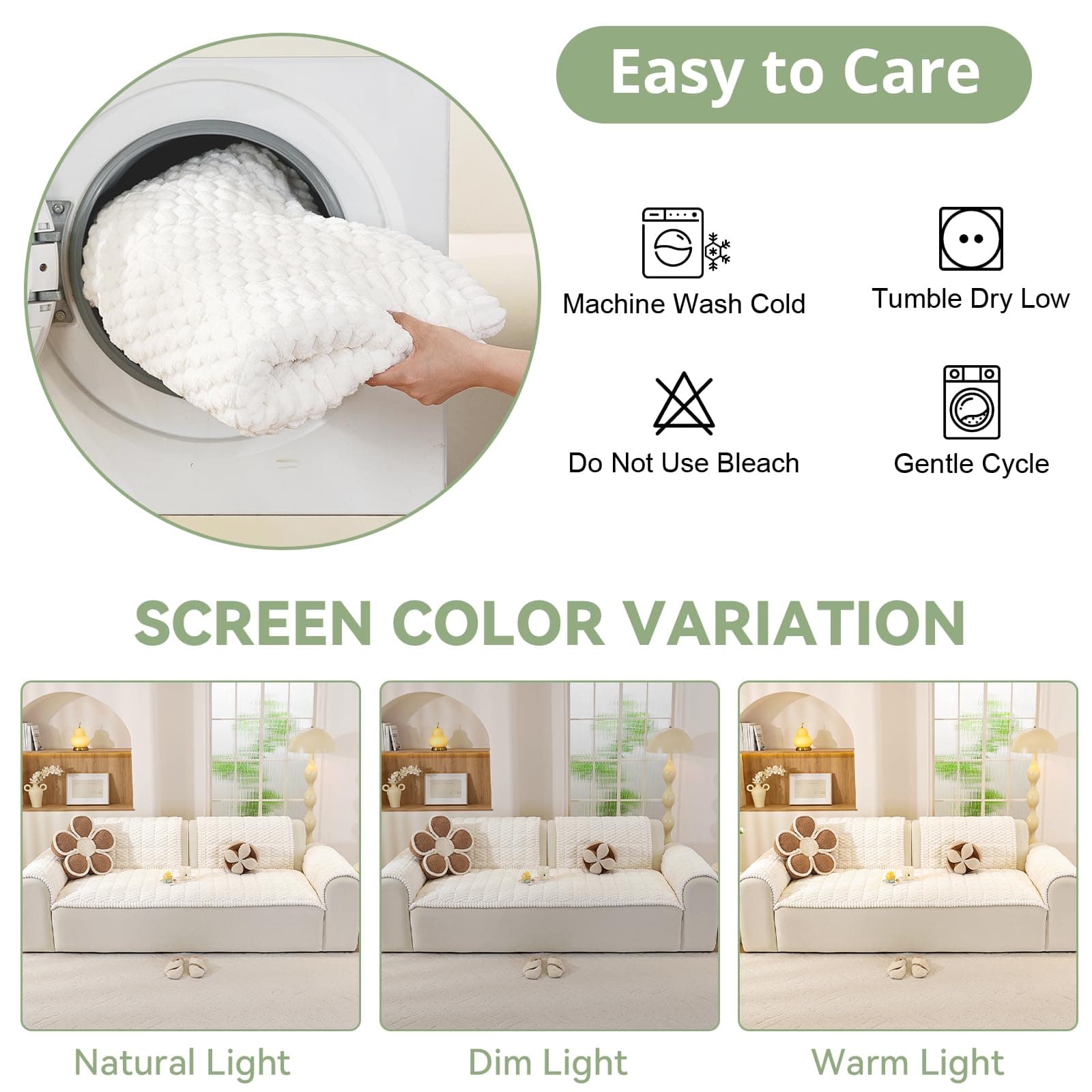 OstepDecor Pet Chair Cover Couch Arm Cover Sofa Headrest Protector Thick Soft Cu - Thumbnail 8
