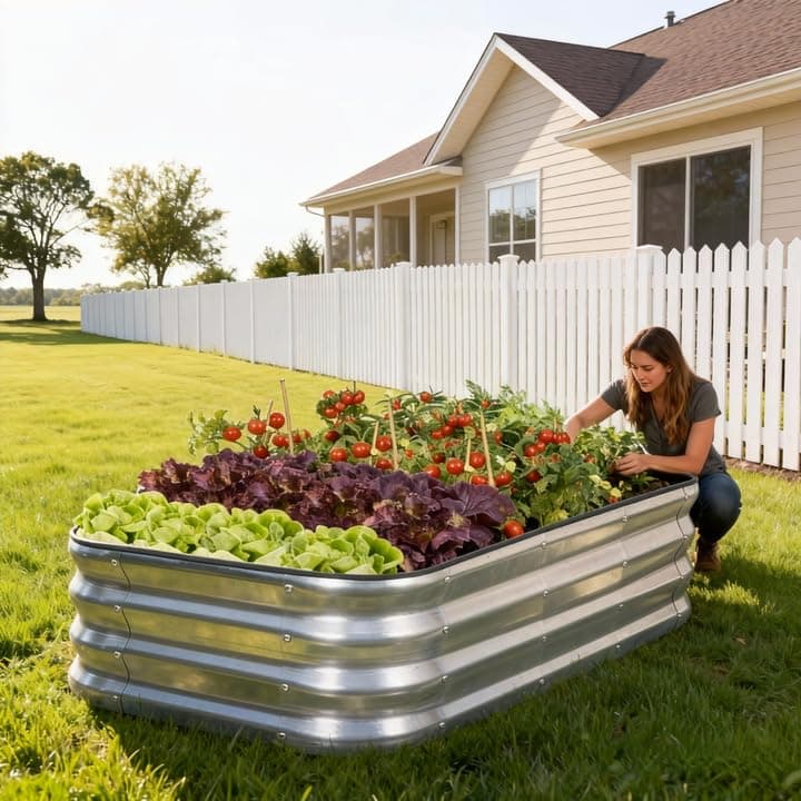 BIRDSINYARD 3 in 1 Galvanized Raised Garden Bed 4x2x1ft 2 Packs Modular Planter - Thumbnail 9
