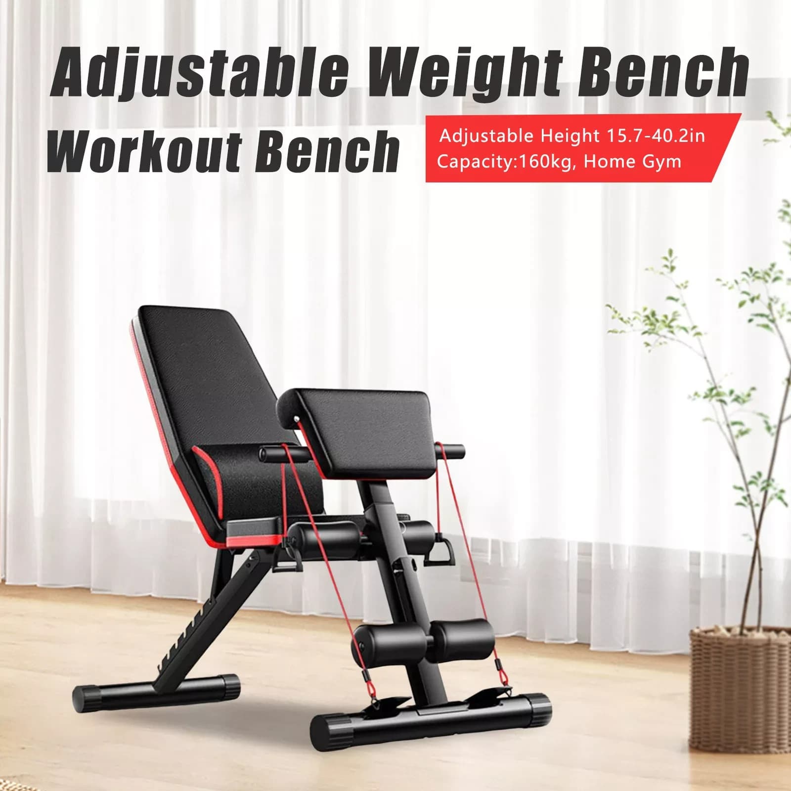 Adjustable Weight Bench – Full Body Workout & Foldable Incline Decline Exercise