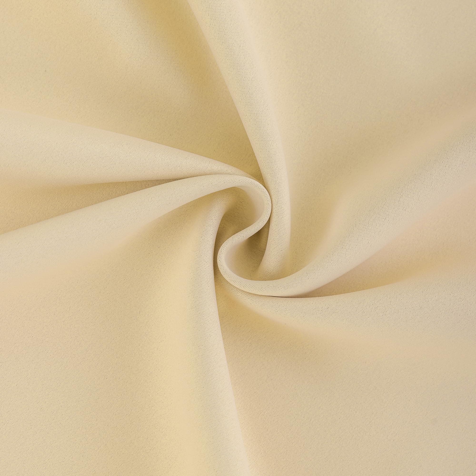 DONREN Beige Pinch Pleated Blackout Curtains with Hooks - 78 inch Length Room Da - Thumbnail 7