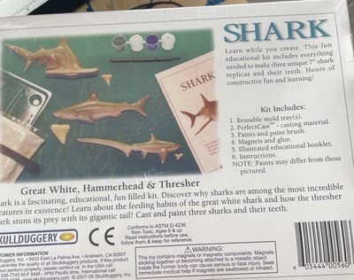 Eyewitness Shark Kit, Cast, Paint, Display Three Sharks And Life Size Tooth. - Thumbnail 2