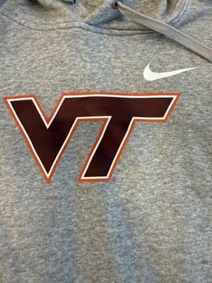 Nike Virginia Tech Hokies Hoodie Men’s Size XXL Grey Sweatshirt Center Swoosh - Thumbnail 2
