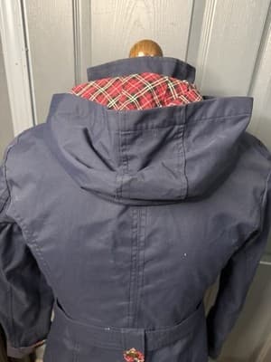 E. LAND American Campus Casual Girls Hooded Jacket Navy Plaid Size 170/92A | S/M - Thumbnail 14