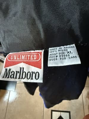 Vintage Marlboro Unlimited Jacket Mens XL Blue Nylon 90s Philip Morris - Thumbnail 10