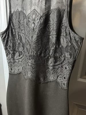 CoolCat Black Lace Bodycon Dress Sheer High Neck Mini Club Party Size S - Thumbnail 5