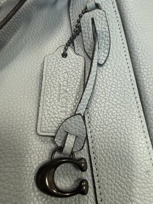 Coach Alana Tote C8353 Pebbled Leather Light Blue Shoulder Bag - Thumbnail 7