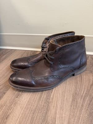 Blake McKay REID Brown Leather Brogue Wingtip Chukka Boots Size 13 - Thumbnail 3