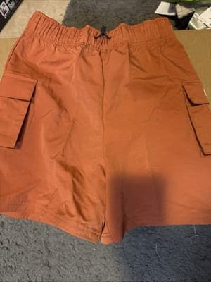 Nike Woven High Rise Shorts Women's Size XS Burnt Orange Loose Fit DM6247 825 - Thumbnail 4