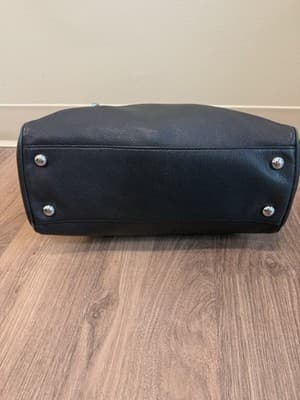 Michael Kors Black Leather Satchel Dome Bag w/ Working Lock & Key Charm - Thumbnail 5