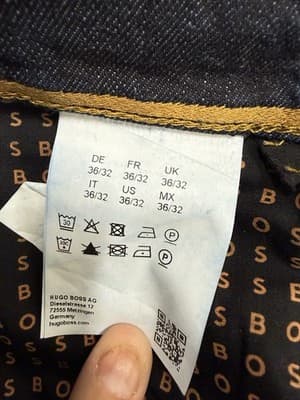 Hugo Boss Maine Jeans 36x32 Dark Wash Regular Fit Straight Leg Organic Cotton - Thumbnail 10
