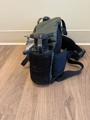 Eddie Bauer Hydration Waist Lumbar Pack Hiking Belt Bag w/ 2 Water Bottles Green - Thumbnail 2