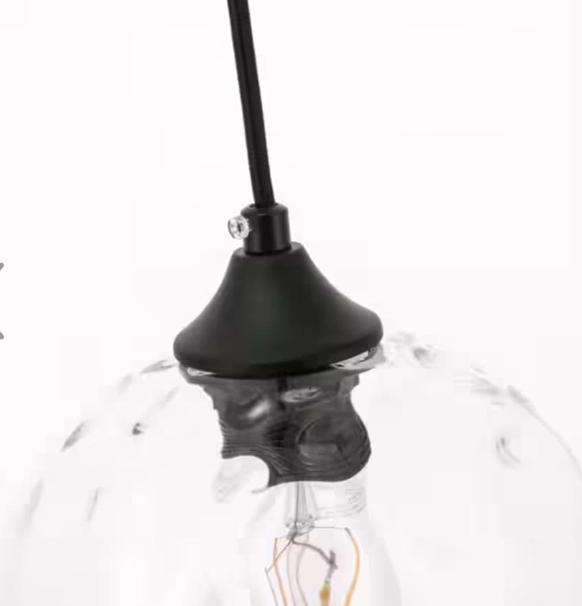 Modern Glass Pendant Light with Black Fixture - Thumbnail 2