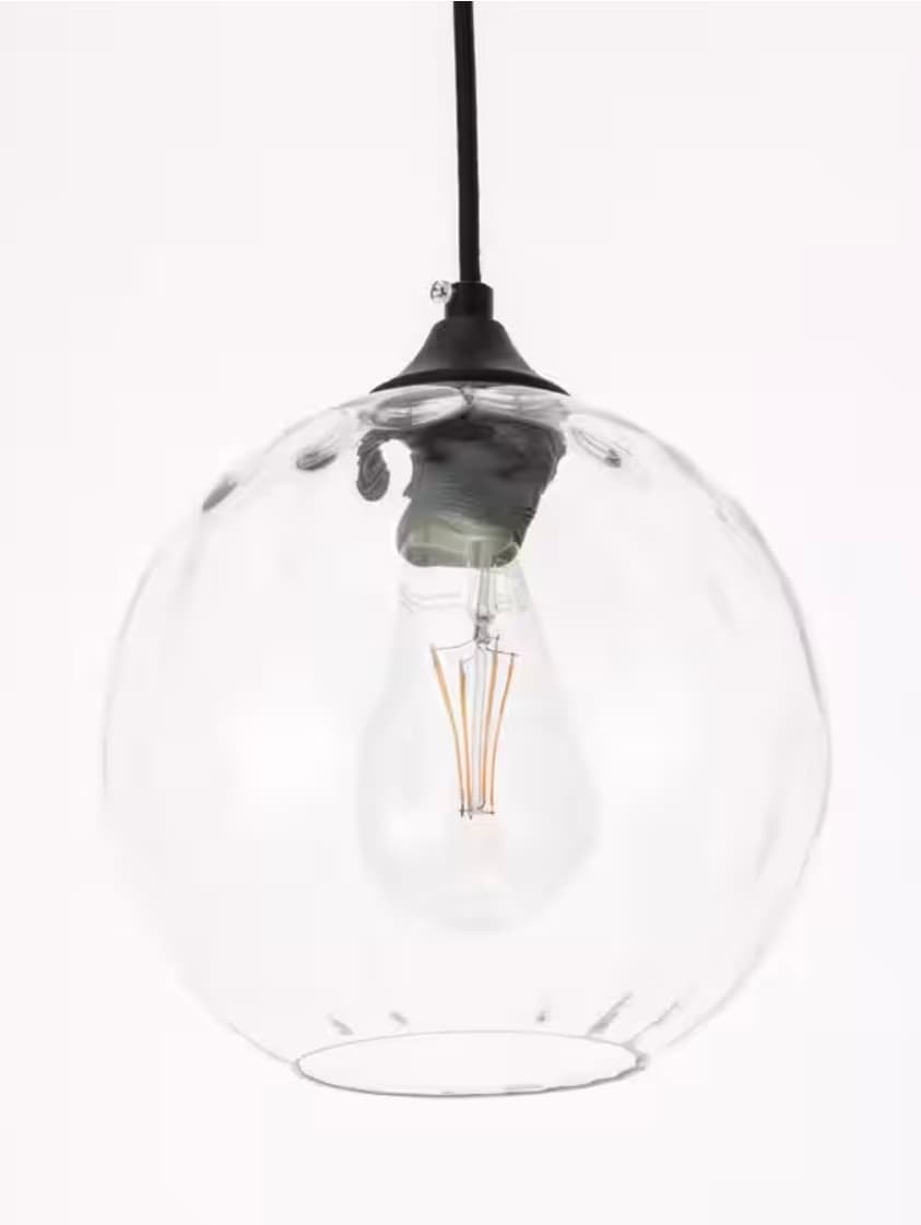 Modern Glass Pendant Light with Black Fixture - Thumbnail 4