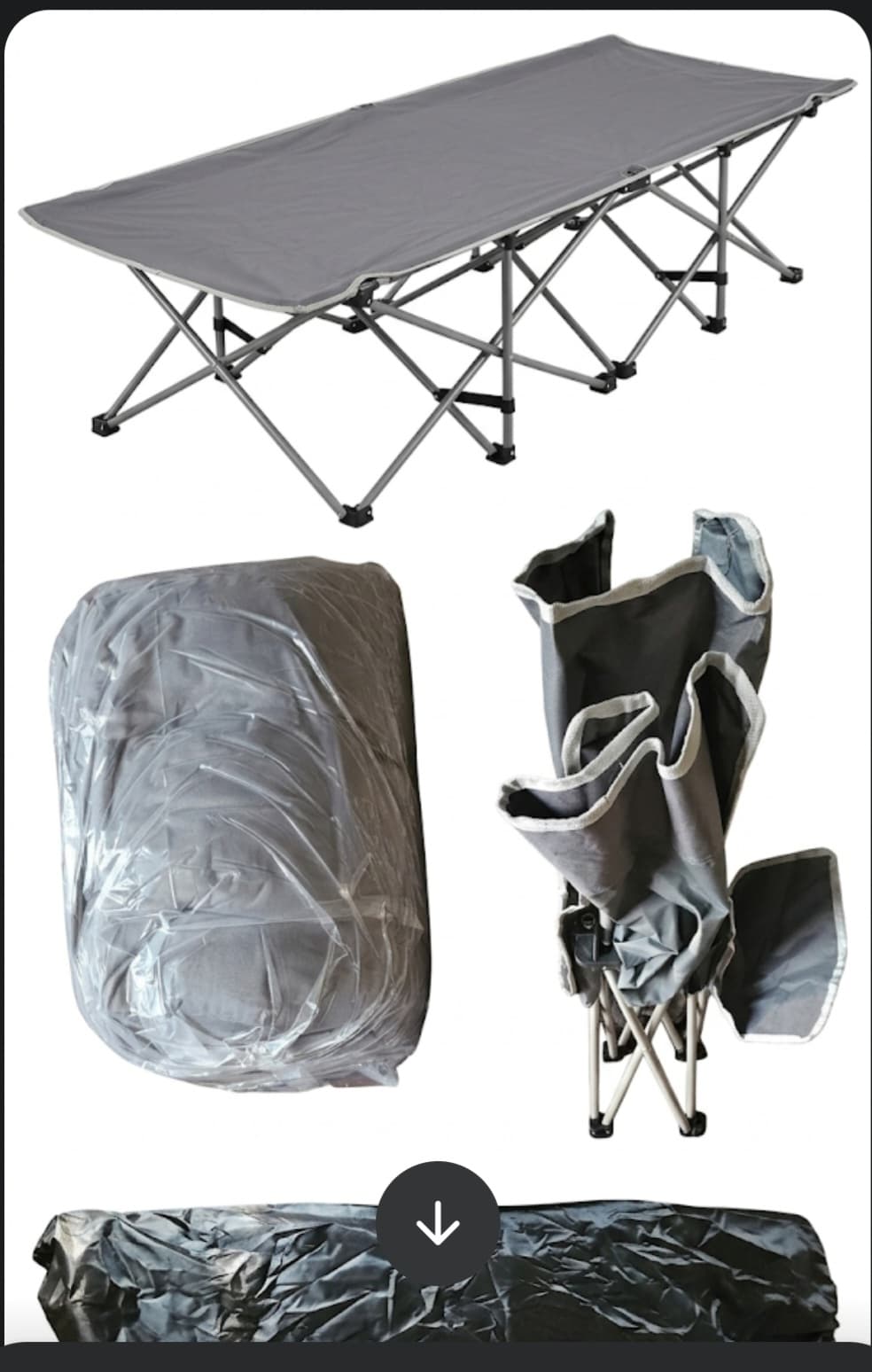 NEW Folding Cot & Single Sofa Bed with Removable Cushion – Grey - Image 1