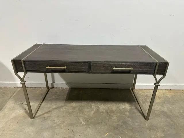 Gabby Home Salvador Dark Brown Desk With Metal Accents - Image 1