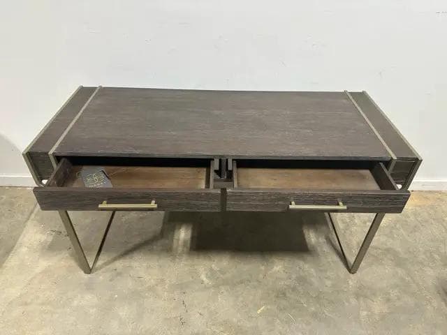 Gabby Home Salvador Dark Brown Desk With Metal Accents - Thumbnail 3