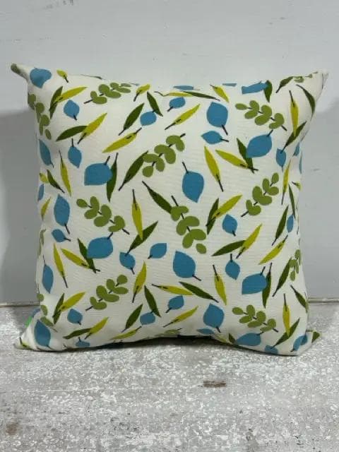 Indoor/Outdoor Blue, Green & Cream Pillow - Image 1