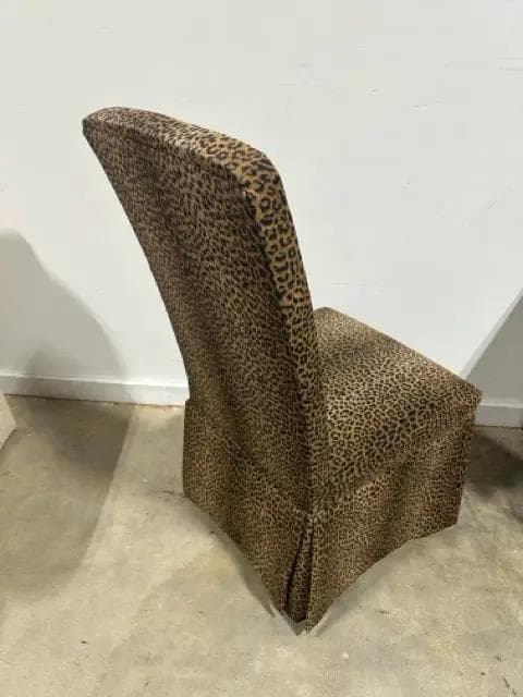 Leopard Print Slipcover Side Chair - Thumbnail 2
