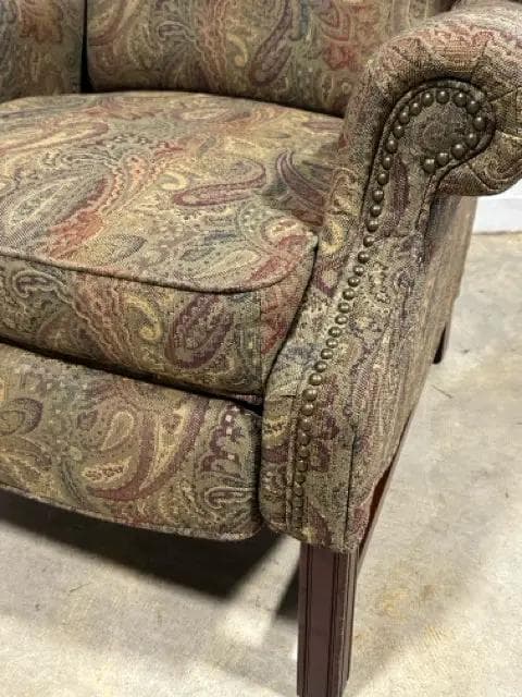 Multi-Colored Paisley Wingback Manual Recliner - Thumbnail 2