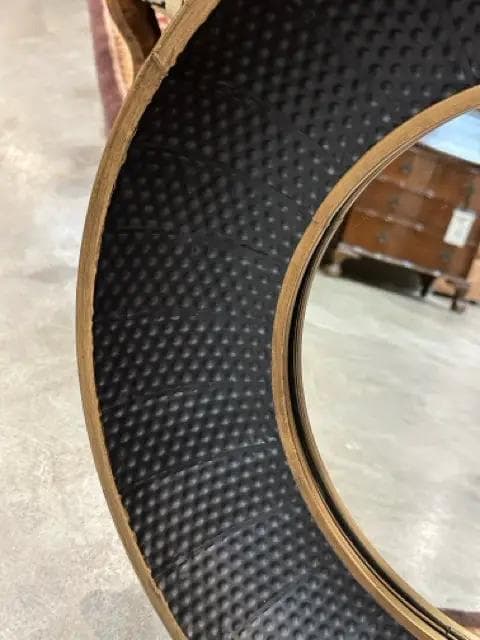 Round Black & Gold Wall Mirror - Thumbnail 2