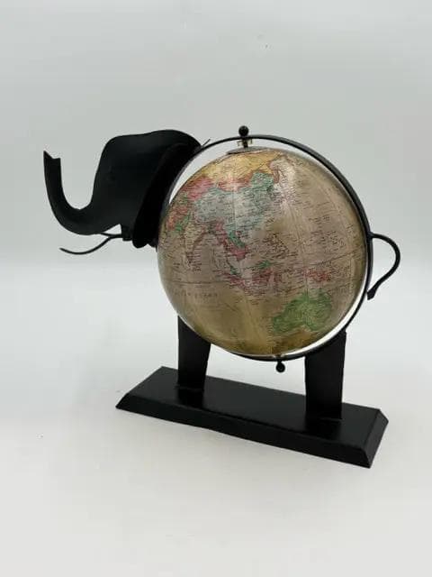 Elephant Metal Framed Globe - Thumbnail 2