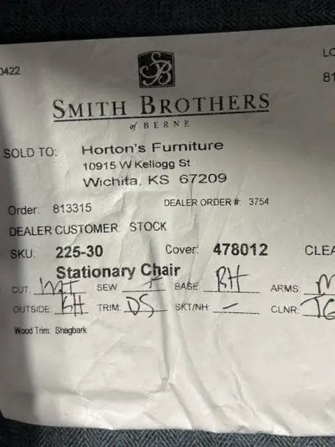 Smith Brothers Blue Living Room Chair - Thumbnail 5