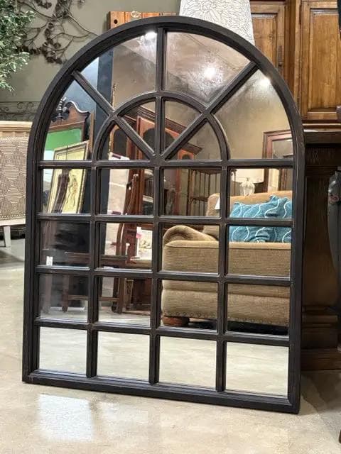 Black Arch Framed Mirror - Image 1