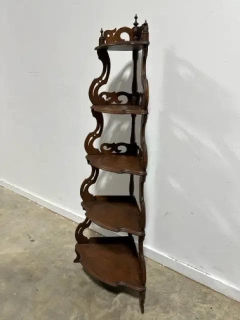 Victorian Eastlake Carved Corner Display Shelf - Thumbnail 2