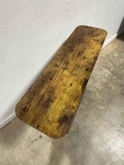Wooden Top Console Table with Black Metal Base - Thumbnail 4