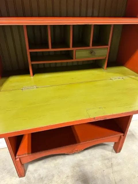 Vintage Hand Painted Secretary Desk - Thumbnail 2