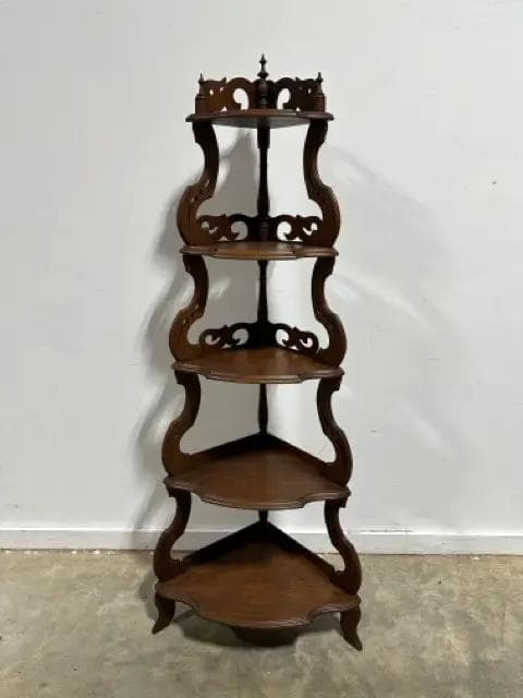 Victorian Eastlake Carved Corner Display Shelf - Image 1