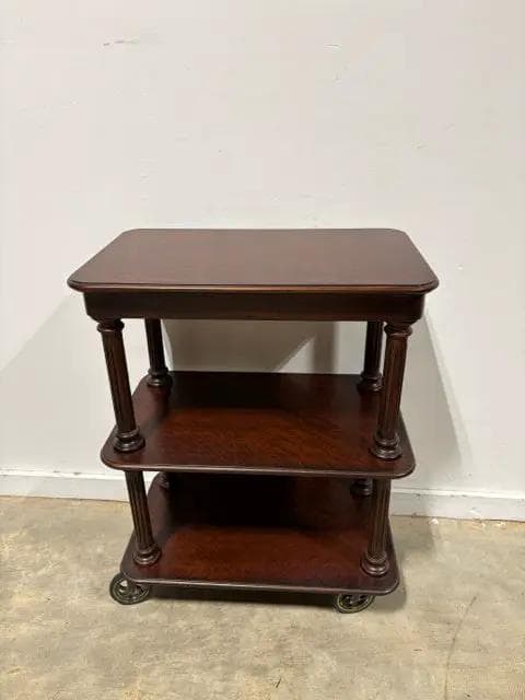 Wooden Antique Butler Trolley with 2 Shelves & 2 Trays - Image 1