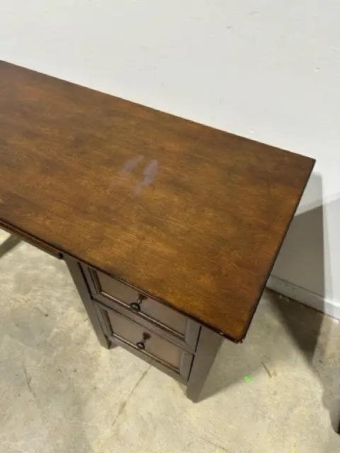 Wood Desk with 2 Drawers & Pull Out Tray - Thumbnail 3