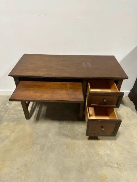 Wood Desk with 2 Drawers & Pull Out Tray - Thumbnail 6